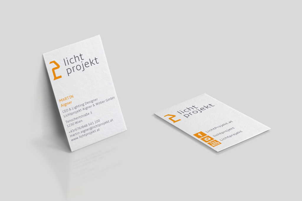 Visitenkarten Lichtprojekt